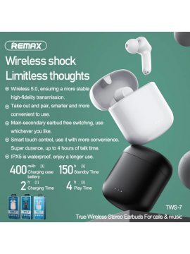 REMAX TWS-7 TWS Earbuds Black