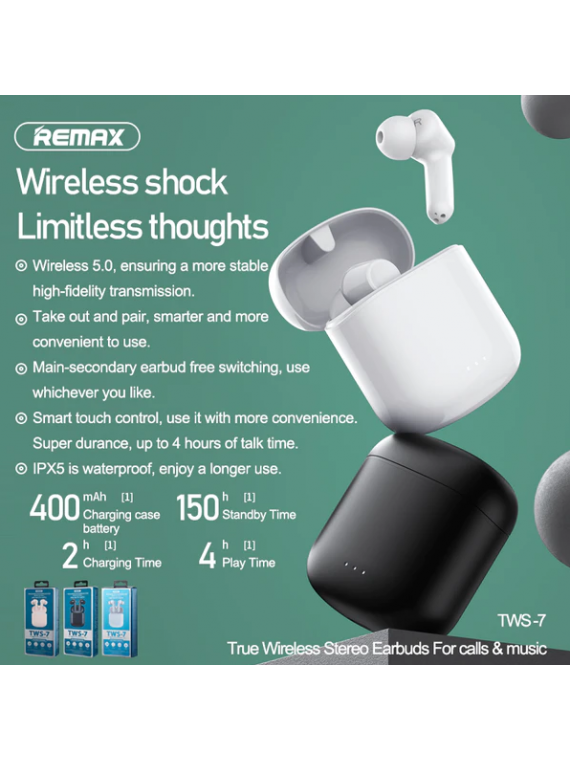 REMAX TWS-7 TWS Earbuds Black