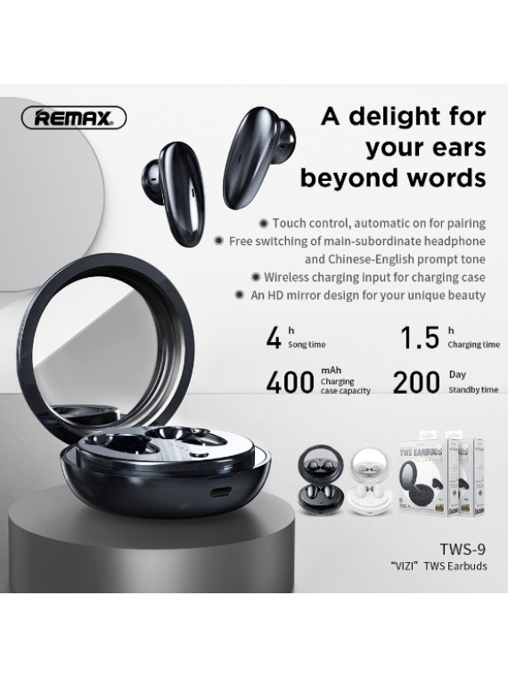 REMAX TWS-9 Vizi Series TWS Earbuds White