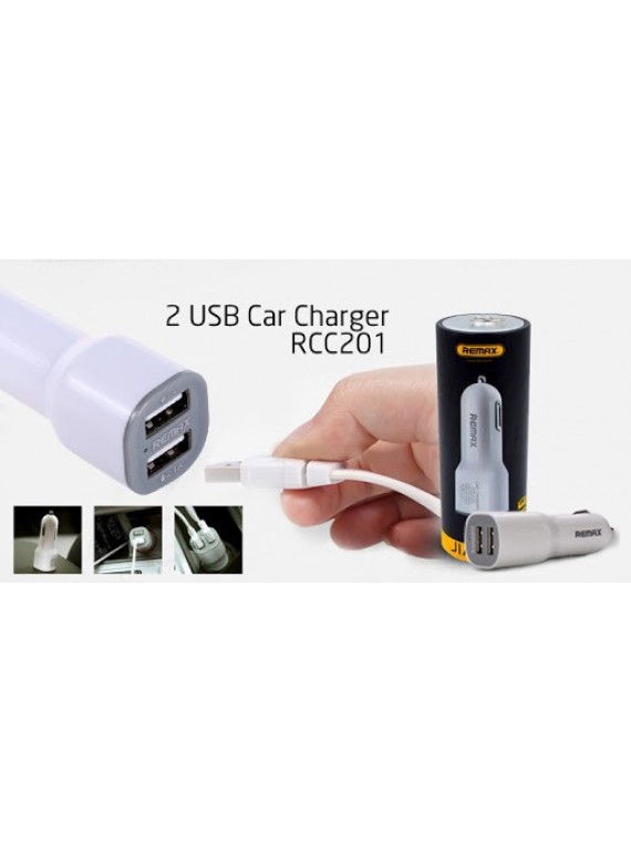 REMAX RCC201 2.1 A Jane Series 2 USB Car Charger White