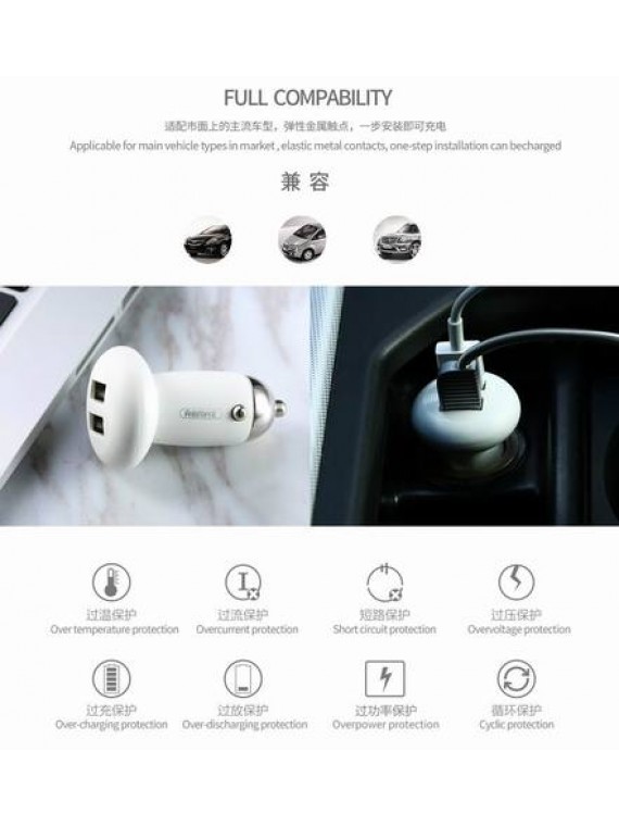 REMAX RCC210 2.1A Dual USB Mushroom-Head Charger Black