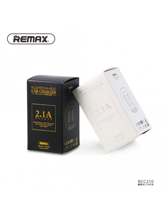 REMAX RCC210 2.1A Dual USB Mushroom-Head Charger Black