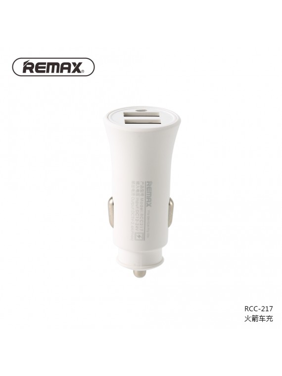 REMAX RCC217 Car Charger Set with 3 in 1 Cable 2.4A White