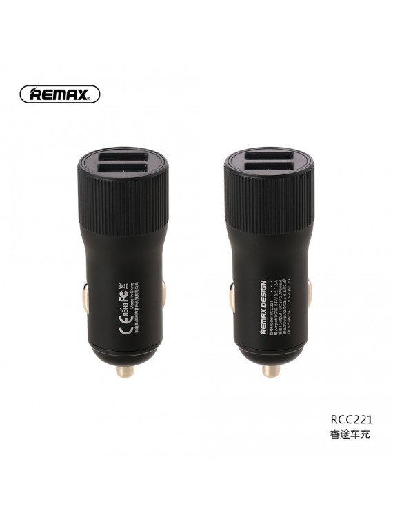 REMAX RCC221 2USB 2.4A QC3.0 Car Charger Black