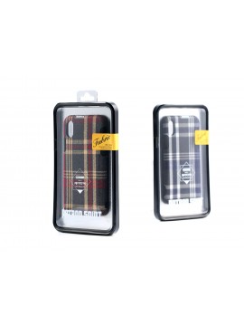 REMAX RM-1648 Fabric Series  Phone Case For IPhone X Red grid