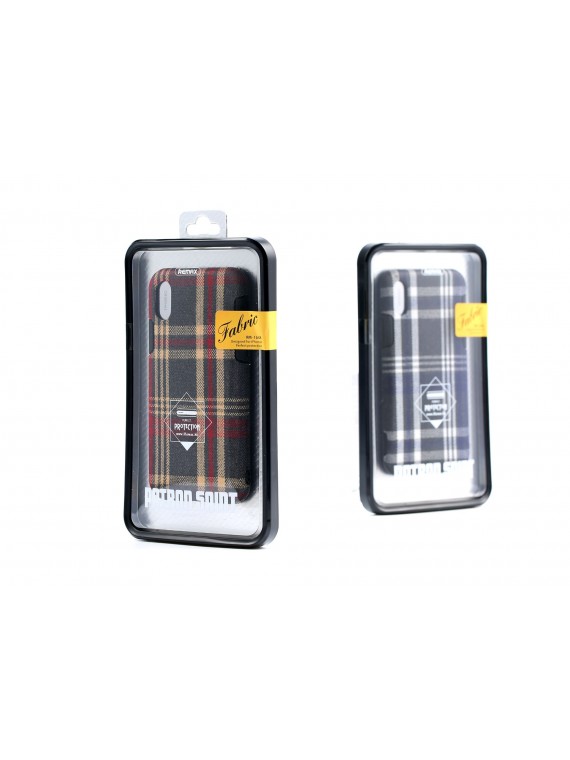REMAX RM-1648 Fabric Series  Phone Case For IPhone X Red grid