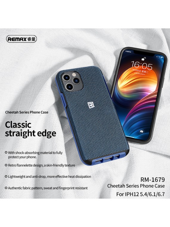 REMAX RM-1679 Cheetah Series Phone Case For IPH12 Pro 6.1 Blue