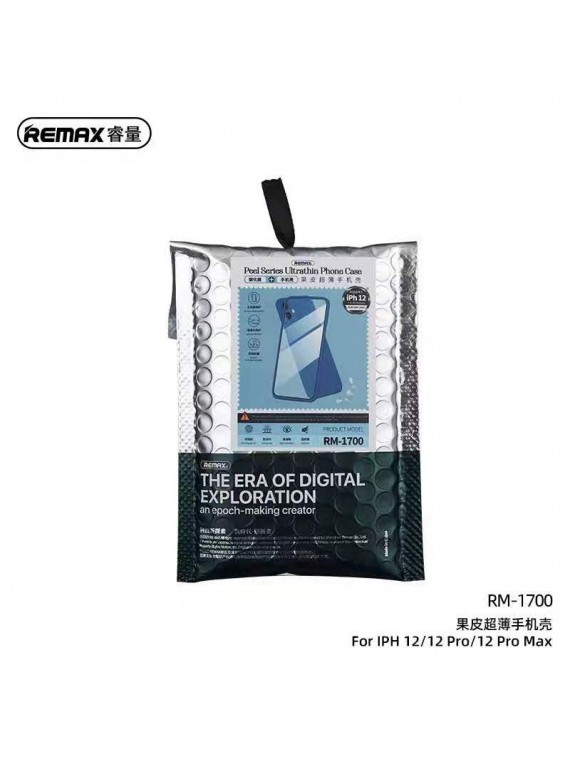 REMAX RM-1700 Peel Series Ultrathin Phone Case（Back Cover+Front Termpared Glass) For iPh 12/Blue