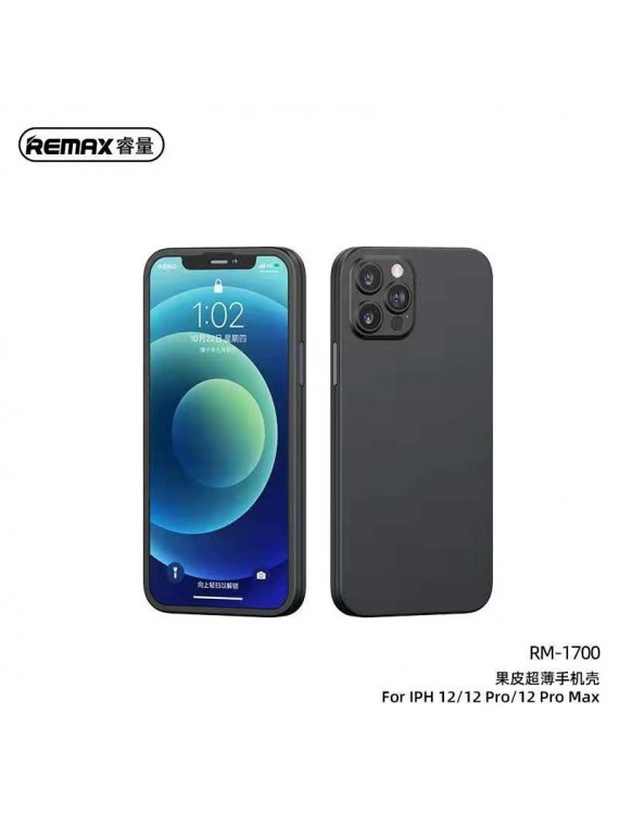 REMAX RM-1700 Peel Series Ultrathin Phone Case（Back Cover+Front Termpared Glass) For iPh 12 Black
