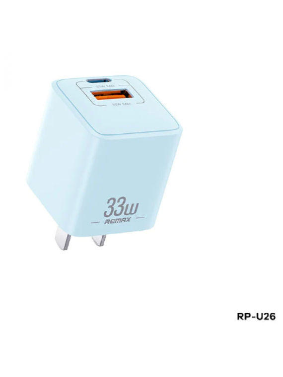 REMAX New RP-U26 Batt Series 33W PD+QC Multi Compatible Fast Charger Blue