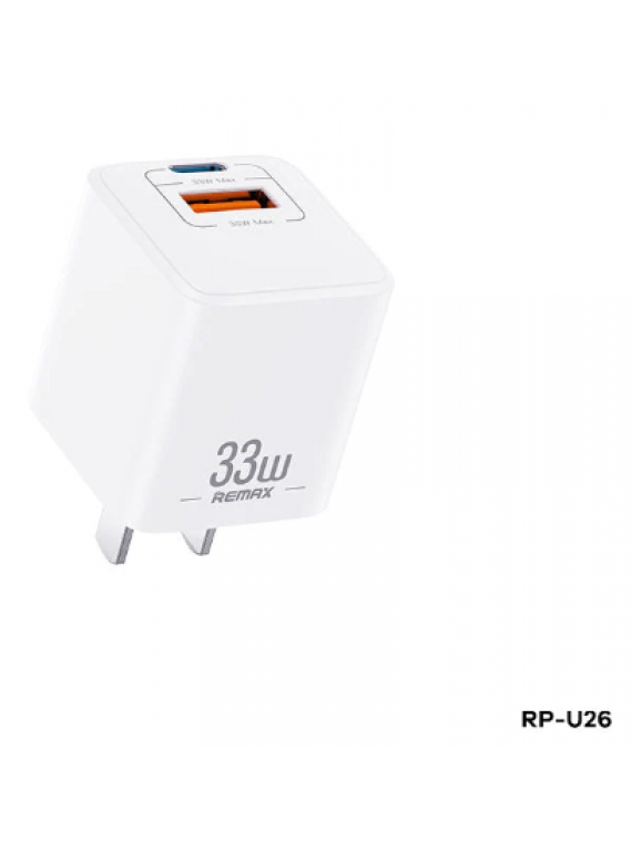 REMAX New RP-U26 Batt Series 33W PD+QC Multi Compatible Fast Charger White