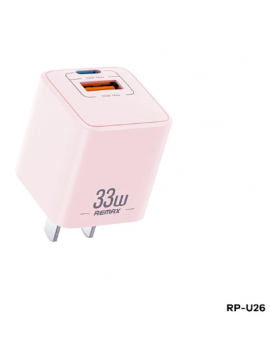 REMAX New RP-U26 Batt Series 33W PD+QC Multi Compatible Fast Charger Pink