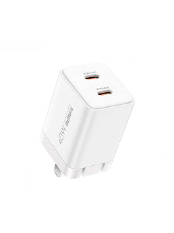 REMAX New RP-U33 Qingee series 40W 2C Super Si Travel Adapter White
