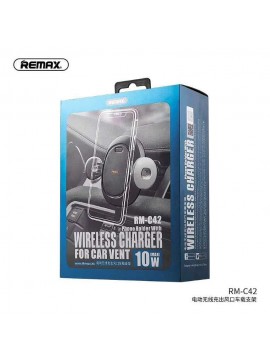REMAX RM-C42 Phone Holder w/Wireless Charger Black