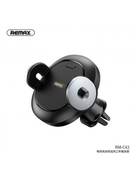 REMAX RM-C42 Phone Holder w/Wireless Charger Black