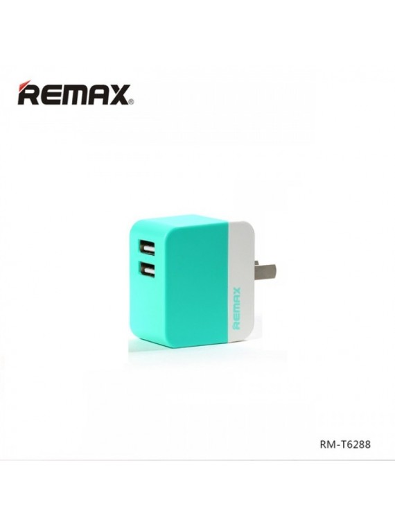 REMAX RMT-31 3.1A 2 USB Charger Angle RMT6288 Blue