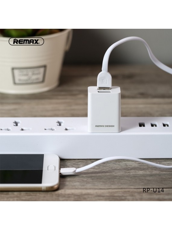 REMAX RP-U14 2.4A Charger & Lightning Cable White