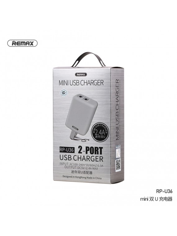 REMAX RP-U36 2USB 2.4A USB Charger White