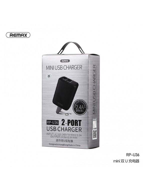 REMAX RP-U36 2USB 2.4A USB Charger Black