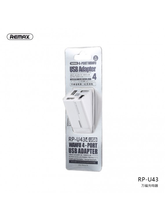 REMAX RP-U43 4 USB Adapter White