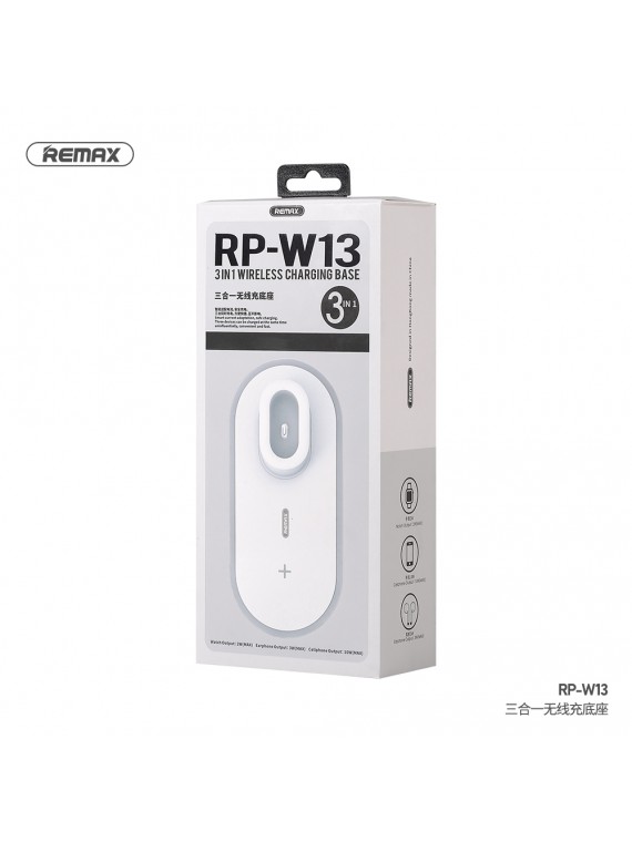 REMAX RP-W13 3 In 1 Wireless Charging Base White