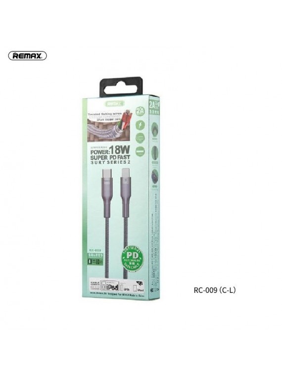 REMAX RC-009(C-L) Sury 2 Series PD Fast Charging Cable Black