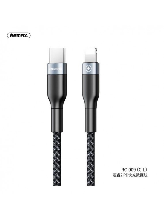 REMAX RC-009(C-L) Sury 2 Series PD Fast Charging Cable Black