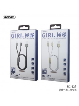 REMAX RC-127 Giri 2 In 1 Lightning & Type-C Charging Cable White