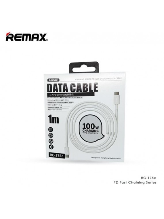 REMAX RC-175c 100W (type C to type C) Charging Cable white