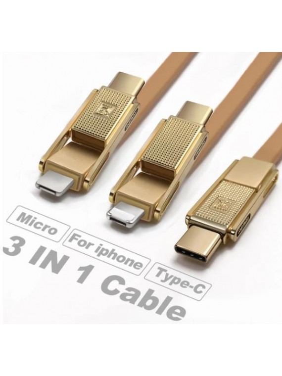 REMAX RC-070th Gplex 3 in 1 old Cable Gold