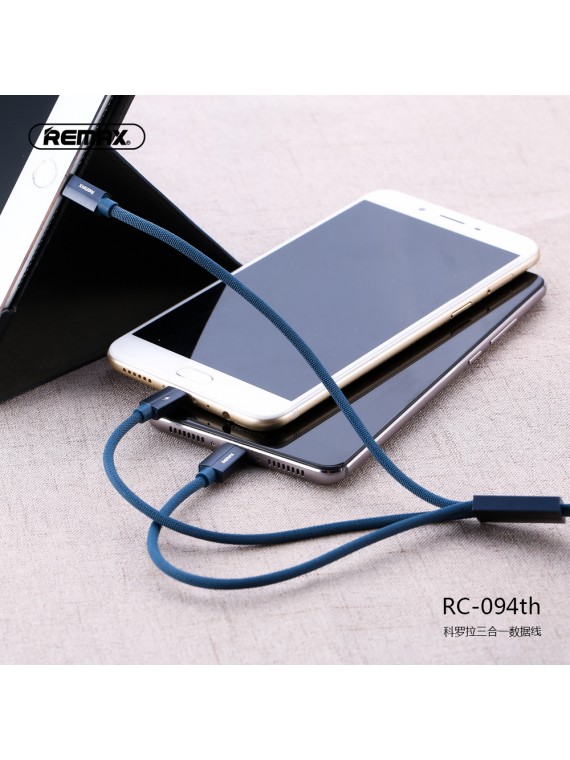 REMAX RC-094th KEROLLA Series 3 in 1 Cable Blue