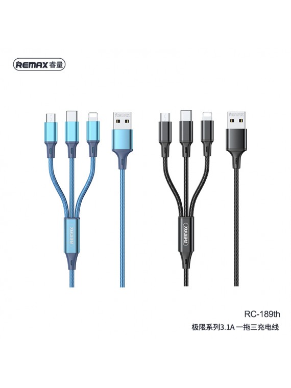 REMAX RC-189TH Gition Series 3 in 1 Cable Black
