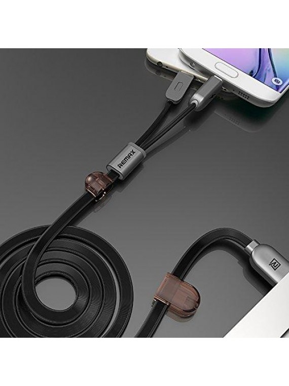 REMAX RC-025t TWINS 2 in 1 Cable (Metal box) White
