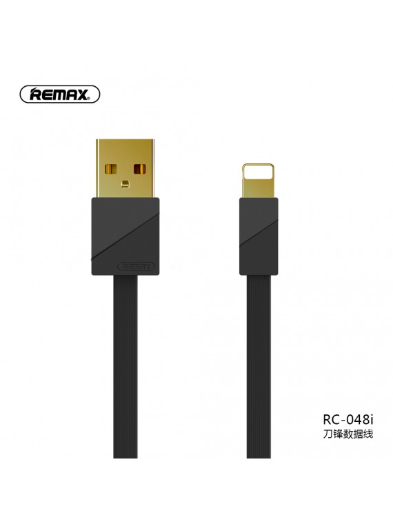 REMAX RC-048i Gold Plating Quick Charging 3A Data Cable Black