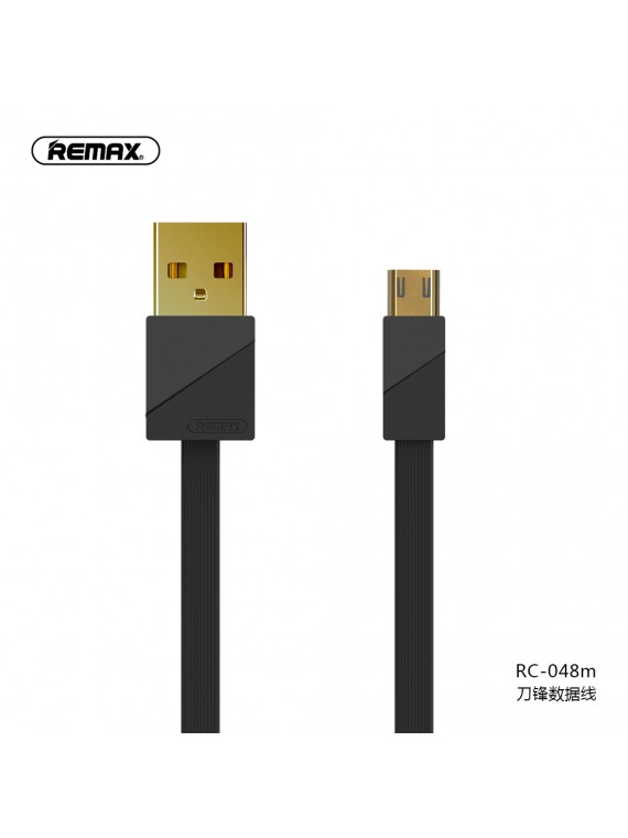 REMAX RC-048m Gold Plating Quick Charging 3A Data Cable Black