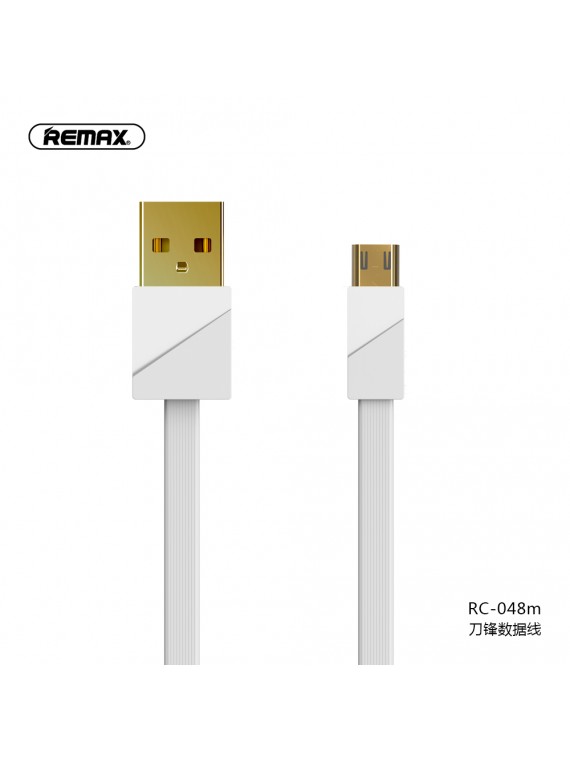REMAX RC-048m Gold Plating Quick Charging 3A Data Cable White