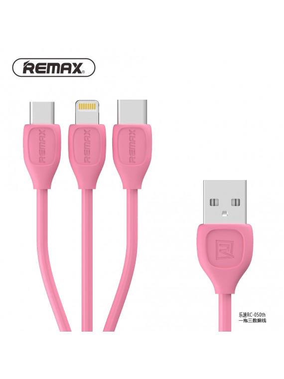 REMAX RC-050th Lesu 3 in 1 Cable Pink