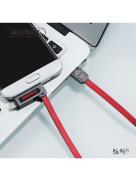 REMAX RC-067t Armor 2 in 1 Data Cable Silver