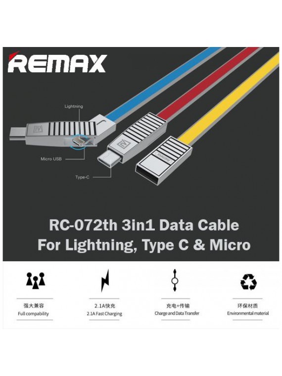 REMAX RC-072th Linyo Series 3 in 1 Cable Red