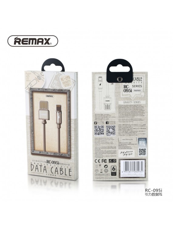 REMAX RC-095i Gravity Series Data Cable For Lightning Black