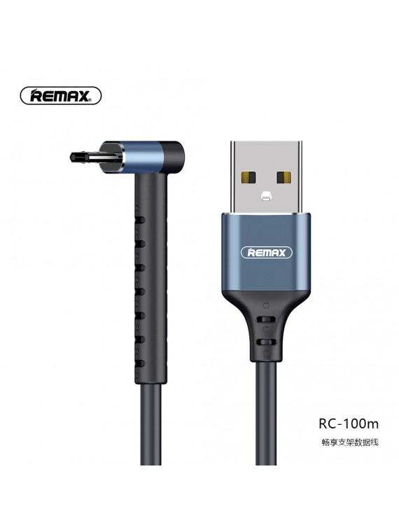 REMAX RC-100m 2 In 1 Data Cable & Phone Holder Black