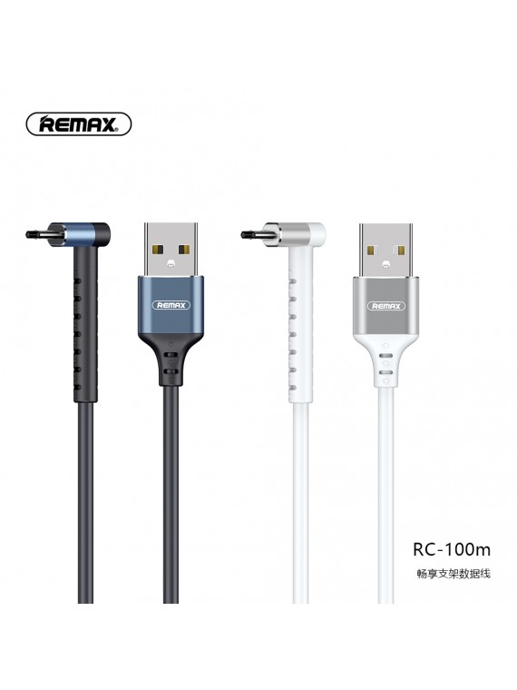 REMAX RC-100m 2 In 1 Data Cable & Phone Holder Black