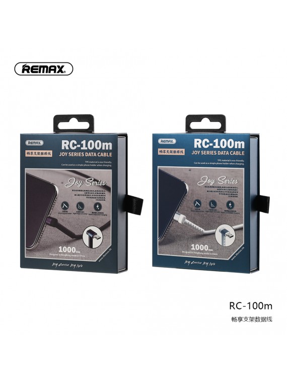 REMAX RC-100m 2 In 1 Data Cable & Phone Holder Black
