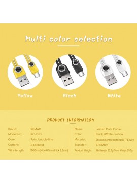REMAX RC-101i Lemen Data Cable For Lightning White