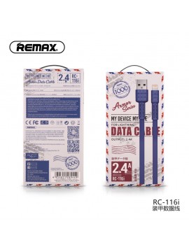 REMAX RC-116i Armor Series Data Cable For Lightning Blue