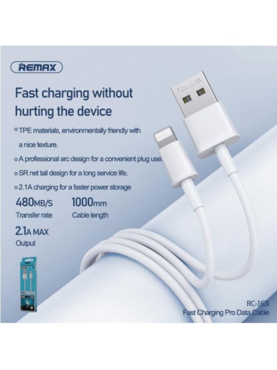 REMAX RC-163i Fast Charging Pro Data Cable White