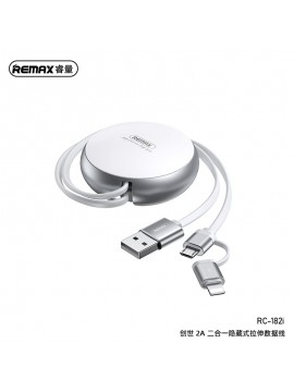 REMAX RC-182i Creation Series 2A 2-in-1 Telescopic Data Cable White
