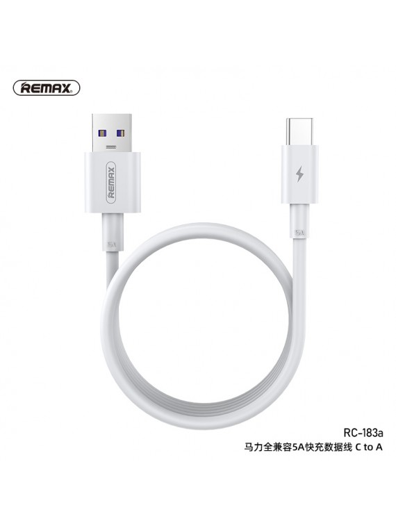 REMAX RC-183A Marlik Series 5A Fast Charging Cable with Full Compatibility C to A White