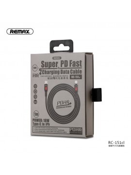 REMAX RC-151cl PD Fast Charging Type-C To Lightning Data Cable Black