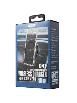 REMAX RM-C41 Holder w/Wireless Charger Black